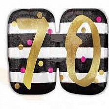 Balon Hel Folia 70 lat Happy Birthday Pink&gold