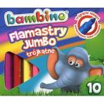 Flamastry trójkątne 10 kolorów Jumbo Bambino 