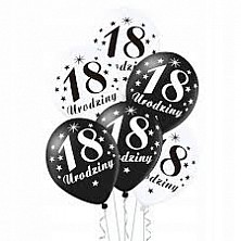 Balon lateks18 Urodziny 6 Sztuk mix