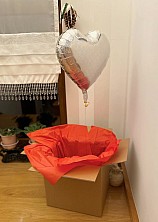 Balon Serce Multikolor 45 cm Hel+ opakowanie