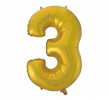 Balon Foliowy hel 3 Złoty mat 92cm