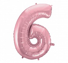 Balon Foliowy HEL 6 różowy jasny 92 Cm