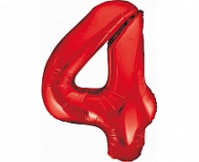 Balon Folia Hel 4 Czerwony 85cm