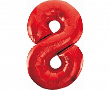 Balon Folia Hel 8 Czerwony 85cm