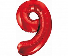 Balon Folia Hel 9 Czerwony 85cm