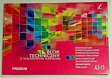 Blok techniczny A3/15 kartek z kolorowymi kartkami Premium