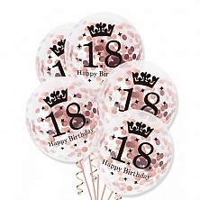 Balon lateks18 Urodziny Rose Gold 3 Sztuki zestaw