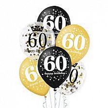 Balony 6 Szt 60 Urodziny Mix Hel Partyp