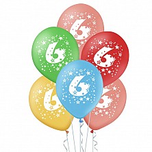 Balony lateks 6 Urodziny 5sztuk Mix Kolor