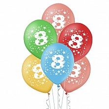 Balony lateks 8 Urodziny Mix 5 sztuk Kolor